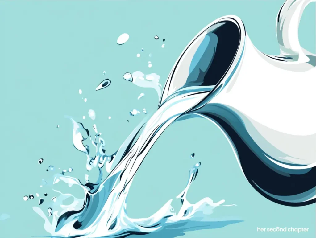 Vector illustration of a pitcher pouring out water representing spending time serving others and pouring into others - answering the question "why do I feel lost?"